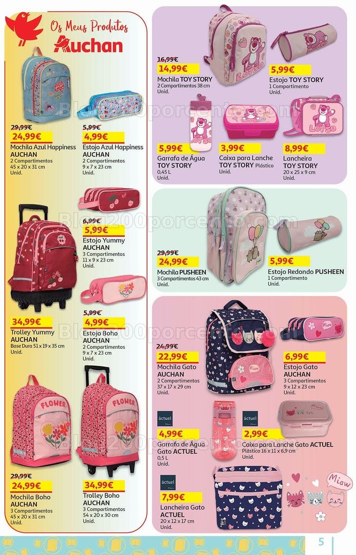Antevisão Folheto AUCHAN Regresso às Aulas Promoções de 5 agosto a 2 setembro