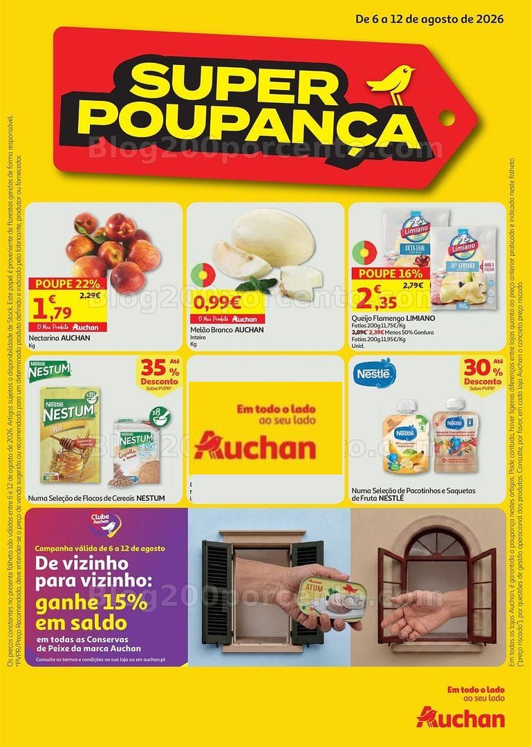 Antevisão Folheto AUCHAN Super Poupança Promoções de 6 a 12 agosto
