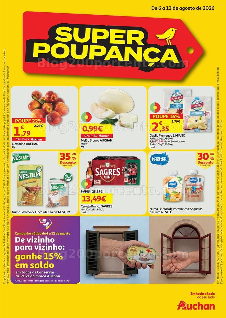 Antevisão Folheto AUCHAN Super Poupança Promoções de 6 a 12 agosto