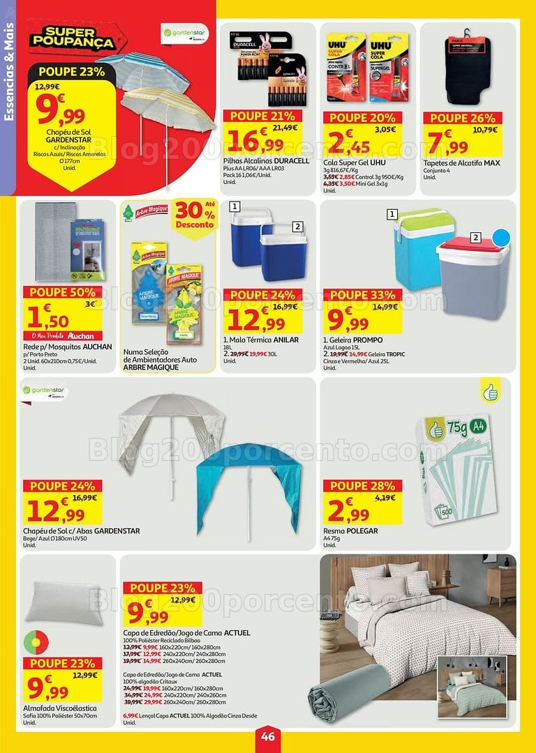 Antevisão Folheto AUCHAN Bazar Super Poupança Promoções de 6 a 12 agosto
