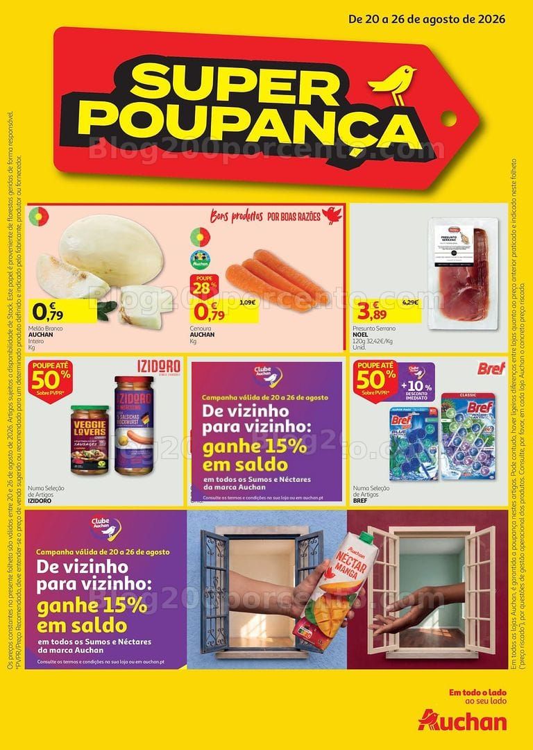 Antevisão Folheto AUCHAN Super Poupança Promoções de 20 a 26 agosto