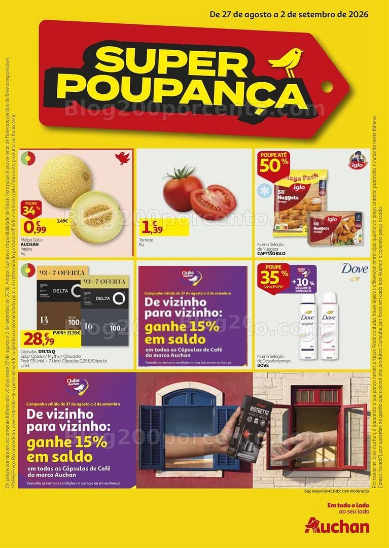 Antevisão Folheto AUCHAN Super Poupança Promoções de 27 agosto a 2 setembro