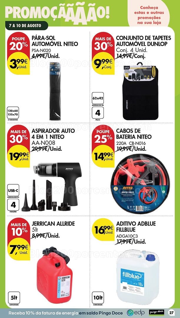 Antevisão Folheto PINGO DOCE Bazar Promoções Fim de Semana - 7 a 10 agosto