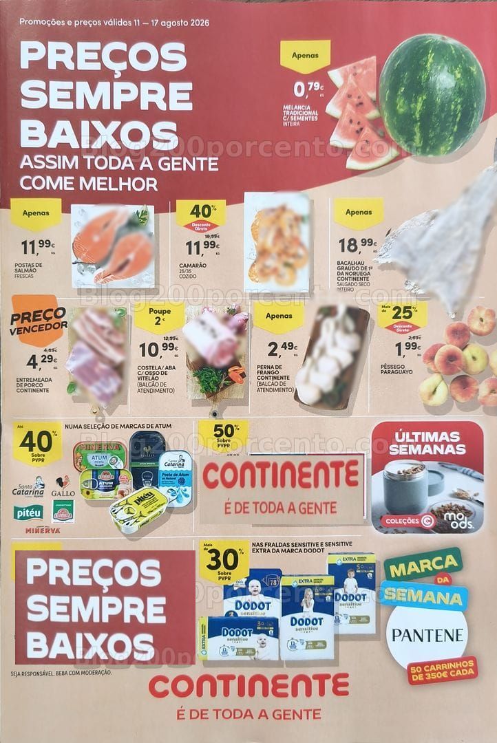 Antevisão Folheto CONTINENTE Promoções de 11 a 17 agosto