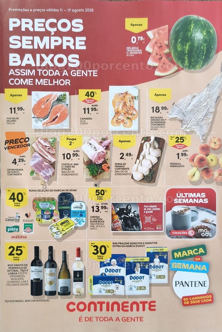Antevisão Folheto CONTINENTE Promoções de 11 a 17 agosto