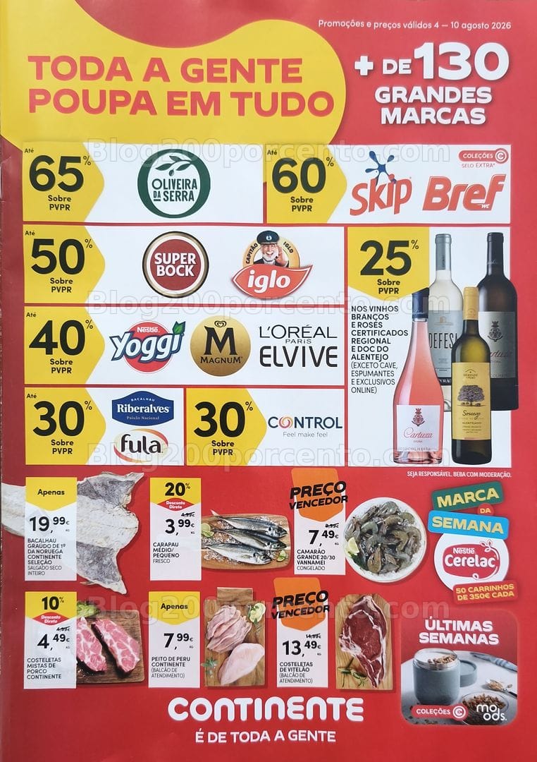 Antevisão Folheto CONTINENTE Promoções de 4 a 10 agosto