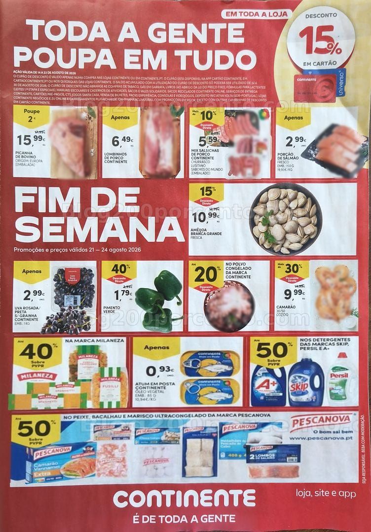 Antevisão Folheto CONTINENTE Promoções Fim de Semana - 21 a 24 agosto