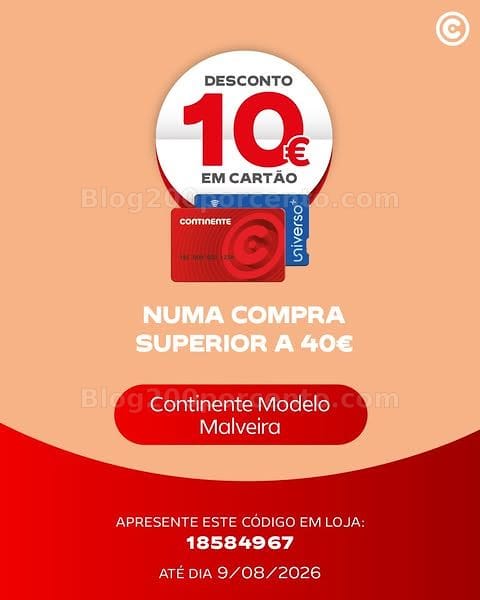 ALERTA - Novos cupões de desconto CONTINENTE Promoções de 3 a 9 agosto