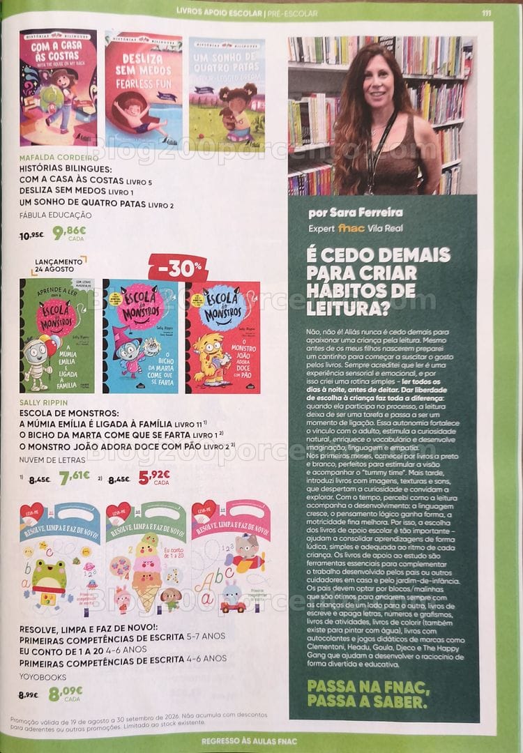 Antevisão Folheto FNAC Catálogo Regresso às Aulas Promoções de 19 agosto a 30 setembro