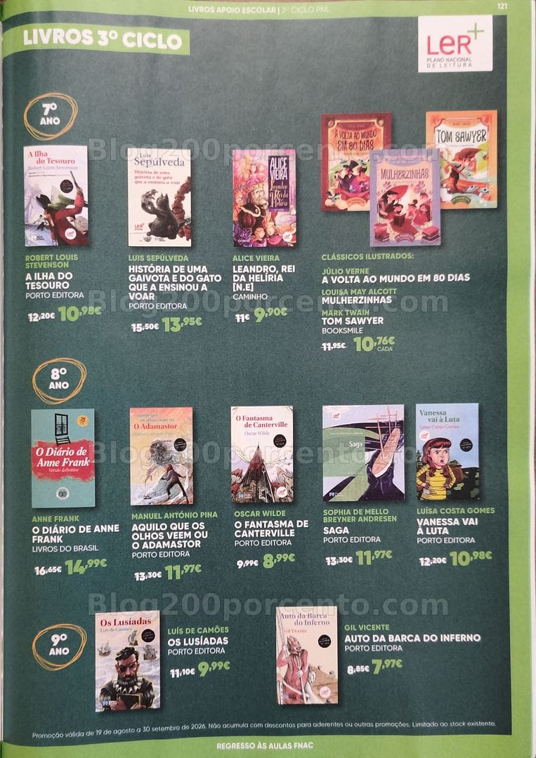 Antevisão Folheto FNAC Catálogo Regresso às Aulas Promoções de 19 agosto a 30 setembro