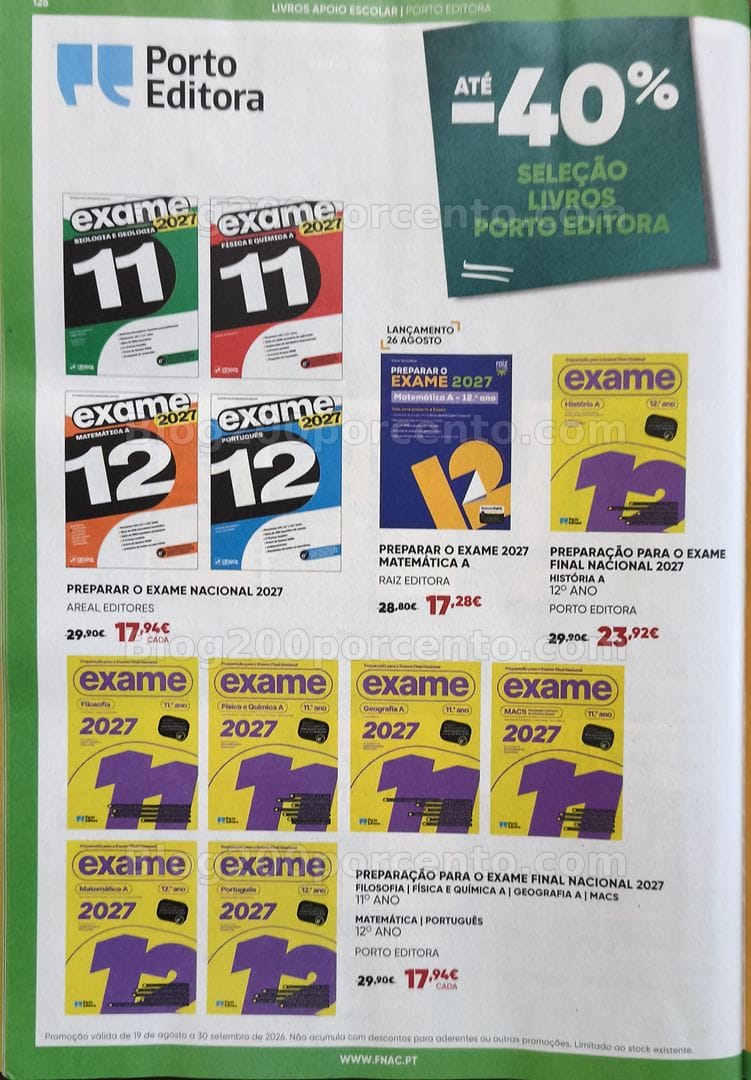 Antevisão Folheto FNAC Catálogo Regresso às Aulas Promoções de 19 agosto a 30 setembro