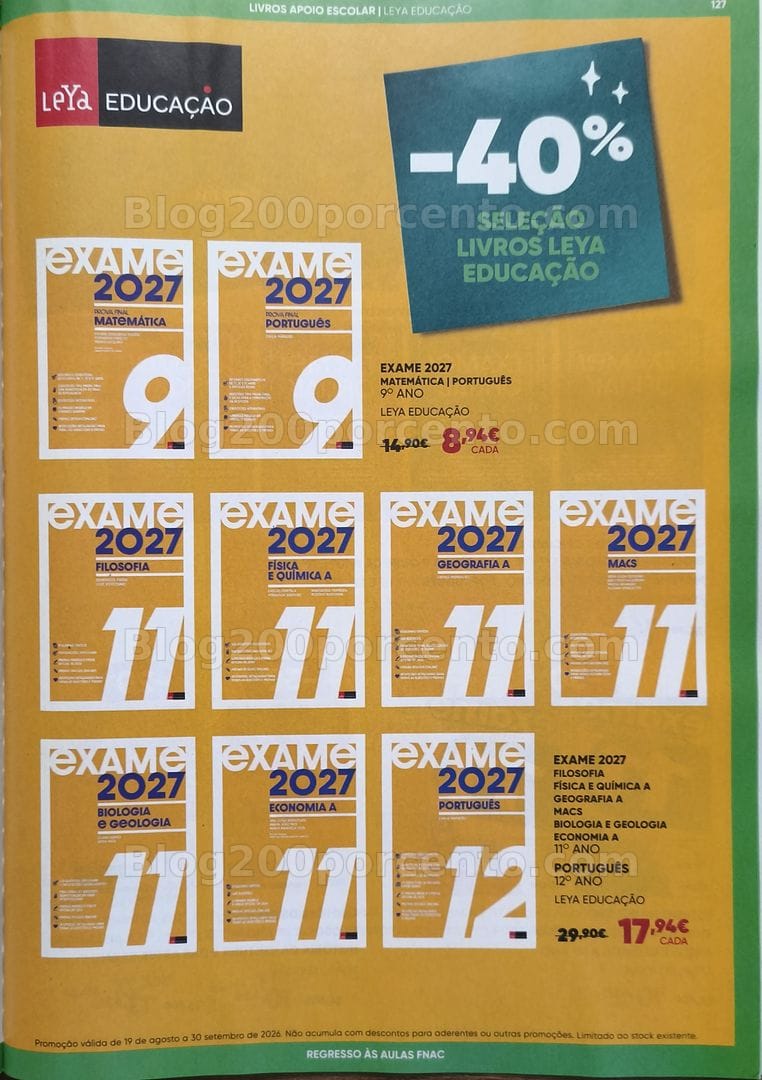 Antevisão Folheto FNAC Catálogo Regresso às Aulas Promoções de 19 agosto a 30 setembro