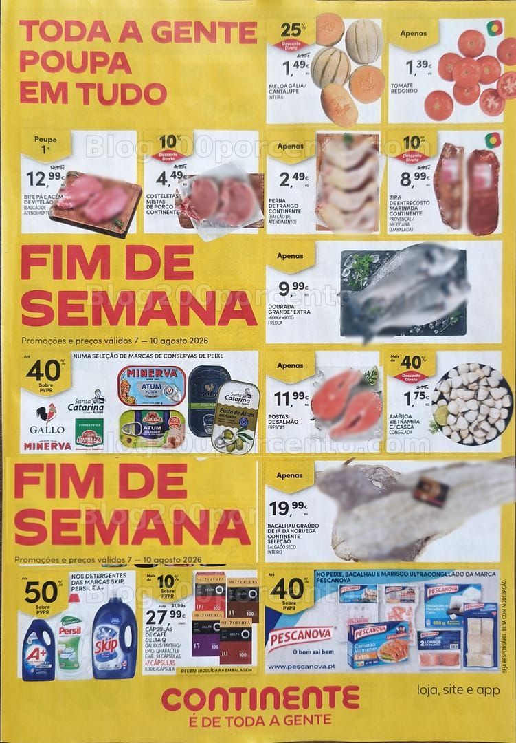 Antevisão Folheto CONTINENTE Promoções Fim de Semana - 7 a 10 agosto