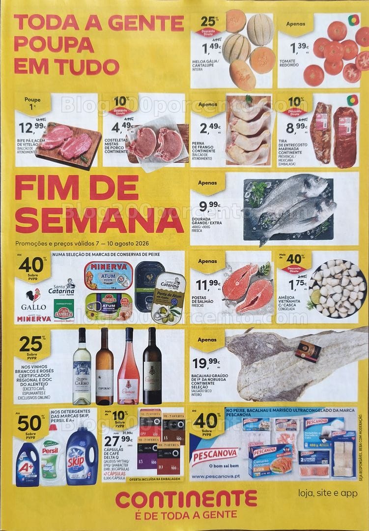 Antevisão Folheto CONTINENTE Promoções Fim de Semana - 7 a 10 agosto