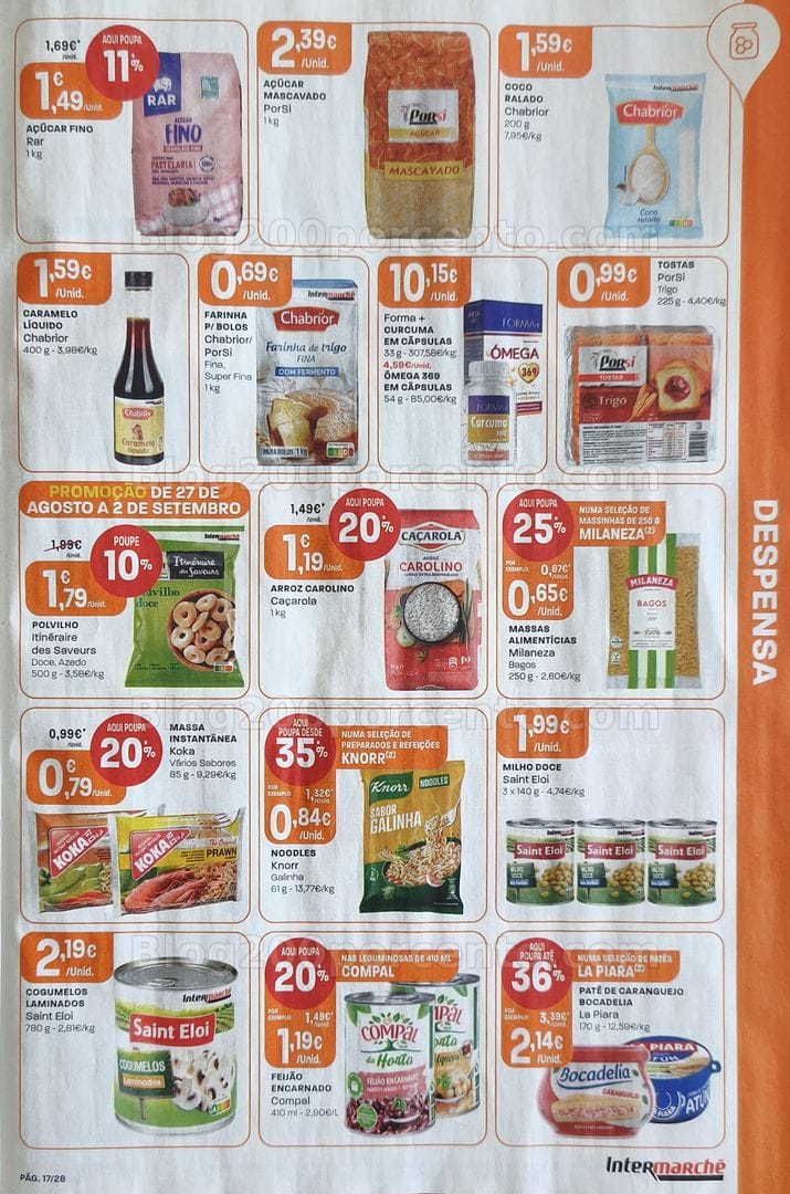Antevisão Folheto INTERMARCHÉ Promoções de 27 agosto a 2 setembro