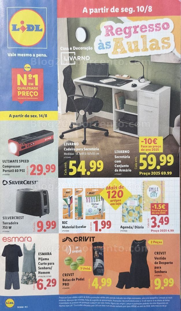 Antevisão Folheto LIDL Bazar Promoções de 10 a 20 agosto