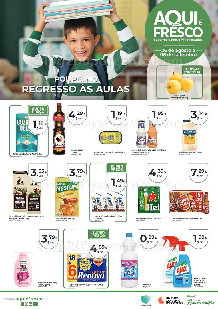 Antevisão Folheto AQUI É FRESCO Promoções de 26 agosto a 6 setembro