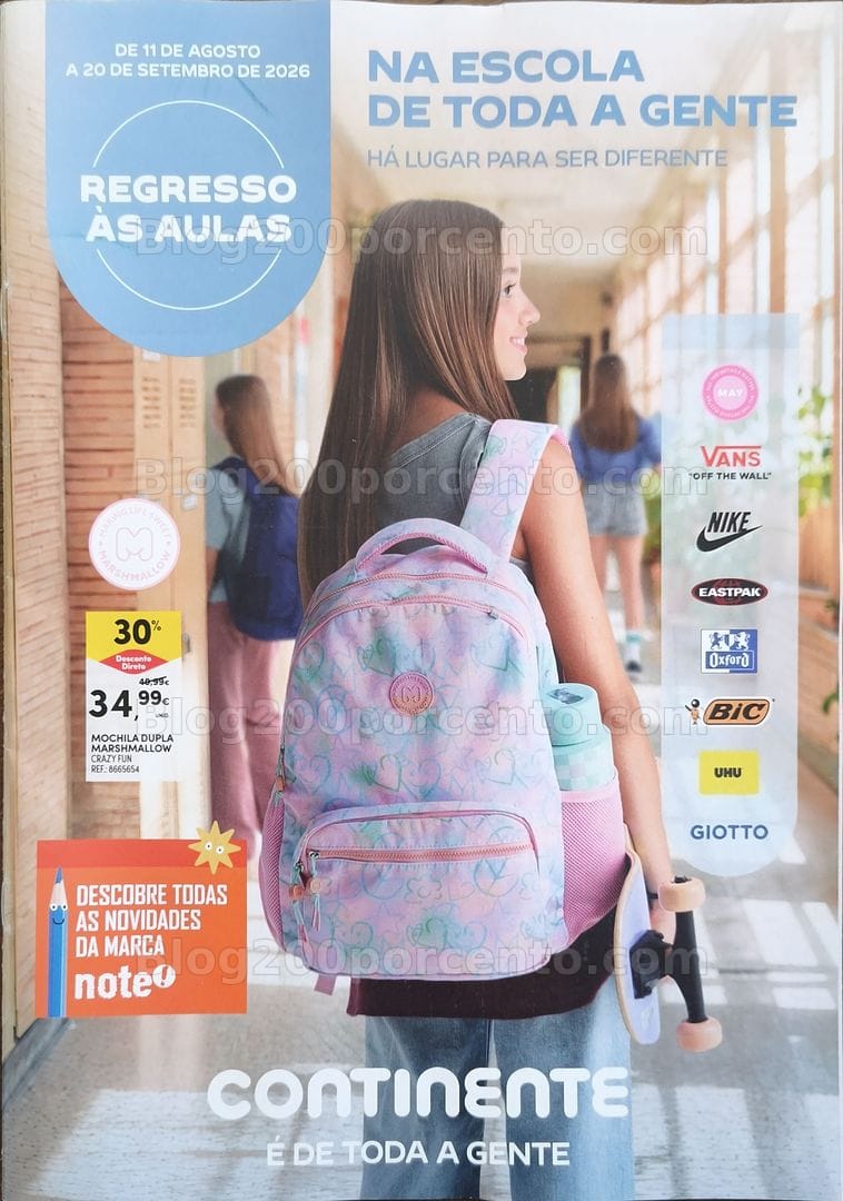 Antevisão Folheto CONTINENTE Regresso às Aulas Promoções de 11 agosto a 20 setembro