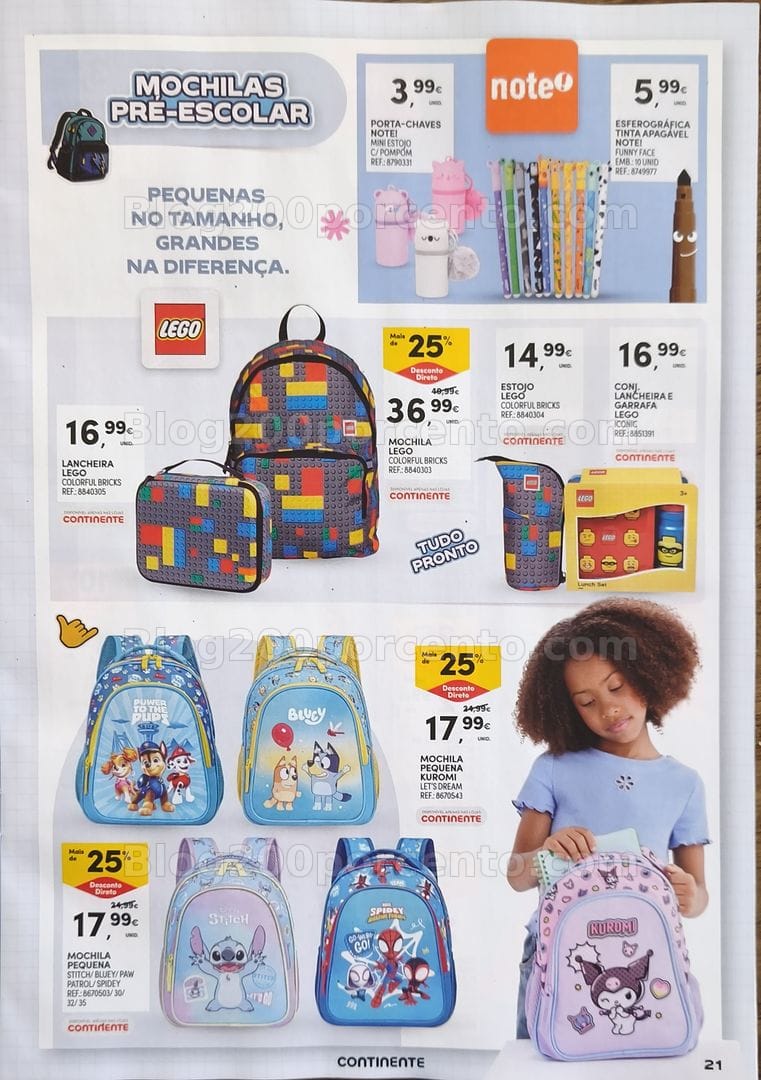Antevisão Folheto CONTINENTE Regresso às Aulas Promoções de 11 agosto a 20 setembro