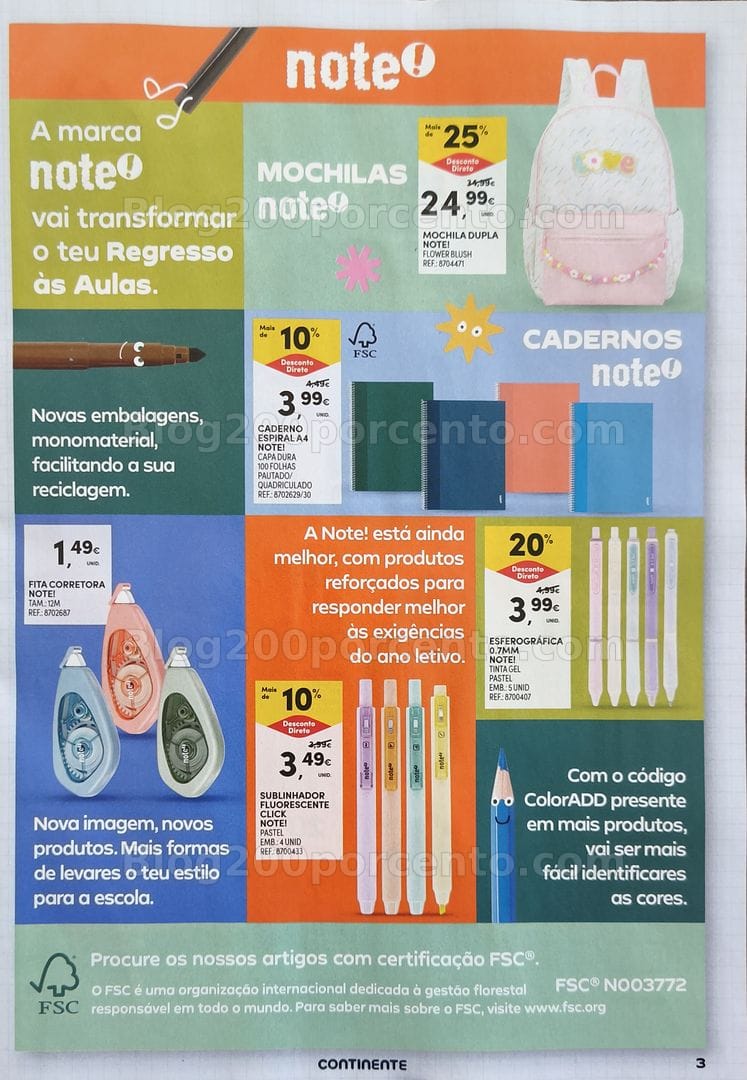 Antevisão Folheto CONTINENTE Regresso às Aulas Promoções de 11 agosto a 20 setembro