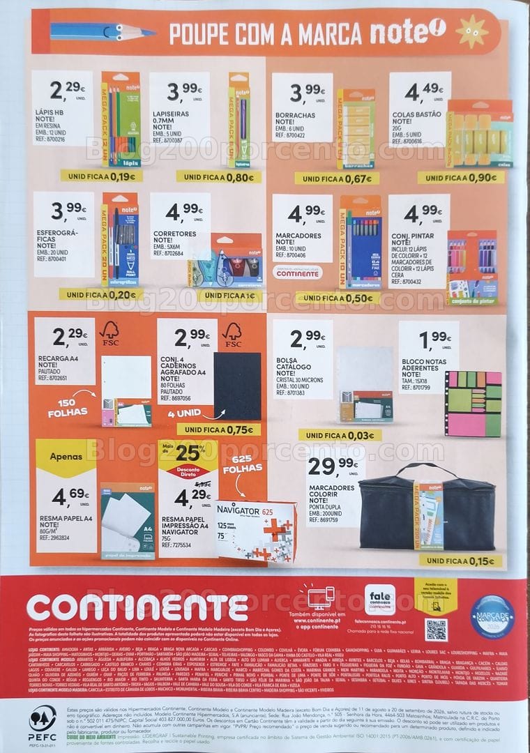 Antevisão Folheto CONTINENTE Regresso às Aulas Promoções de 11 agosto a 20 setembro