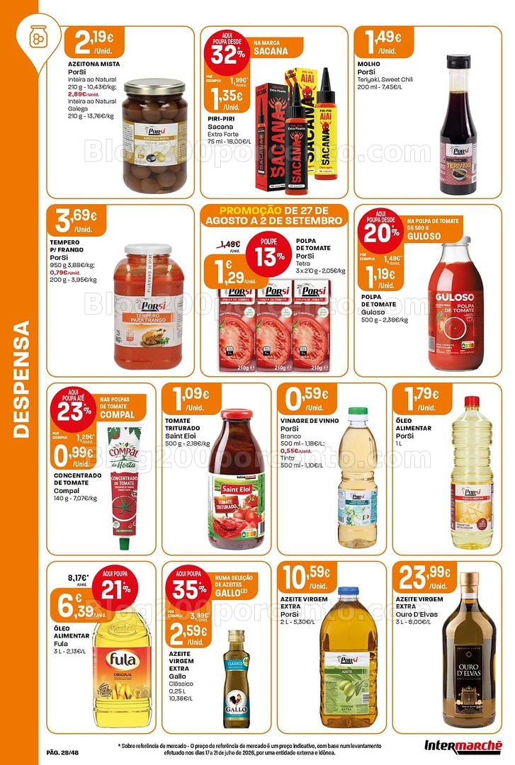 Antevisão Folheto INTERMARCHÉ Super Promoções de 27 agosto a 2 setembro