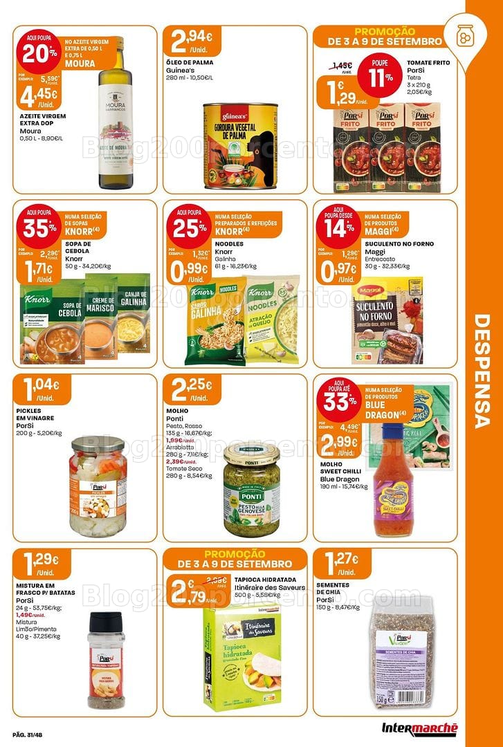 Antevisão Folheto INTERMARCHÉ Super Promoções de 3 a 9 setembro