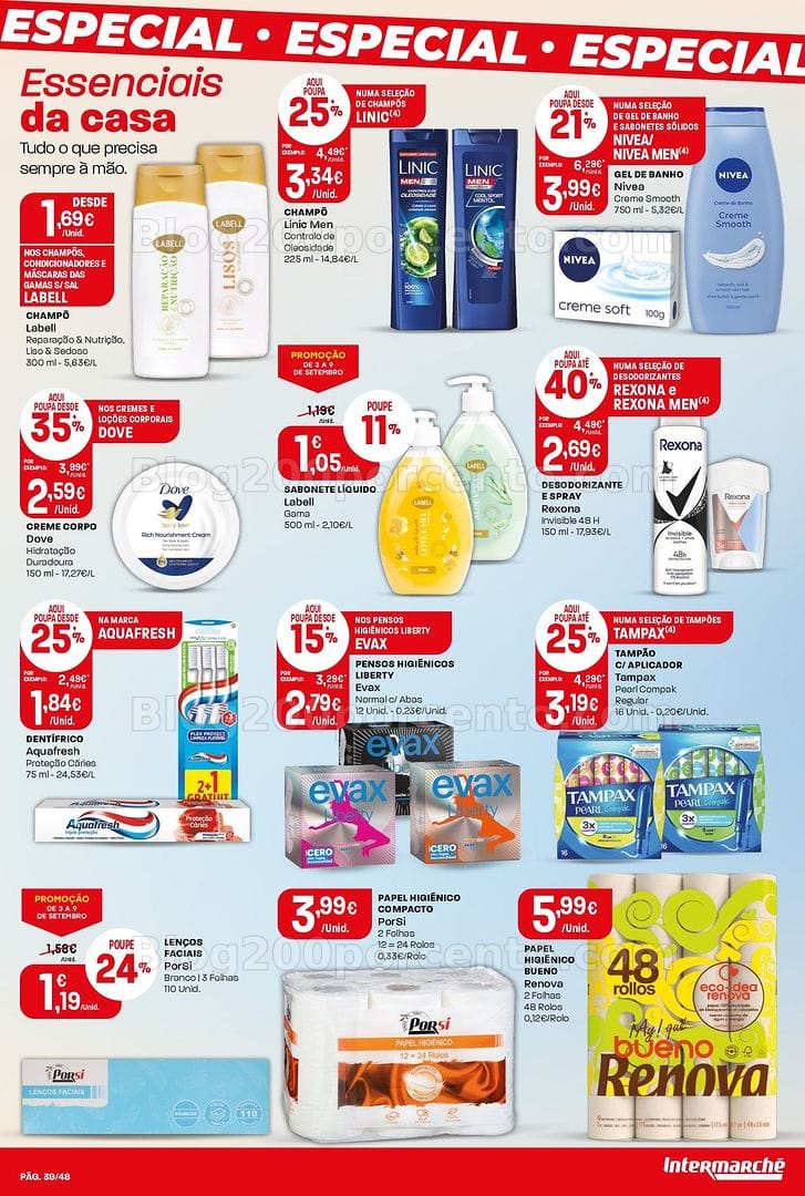 Antevisão Folheto INTERMARCHÉ Super Promoções de 3 a 9 setembro