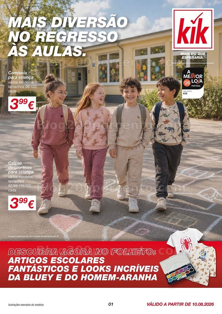 Antevisão Folheto KIK Regresso às Aulas Promoções a partir de 10 agosto