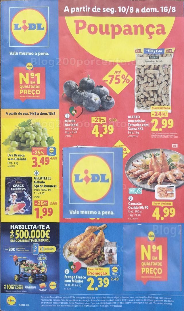 Antevisão Folheto LIDL Promoções de 10 a 16 agosto