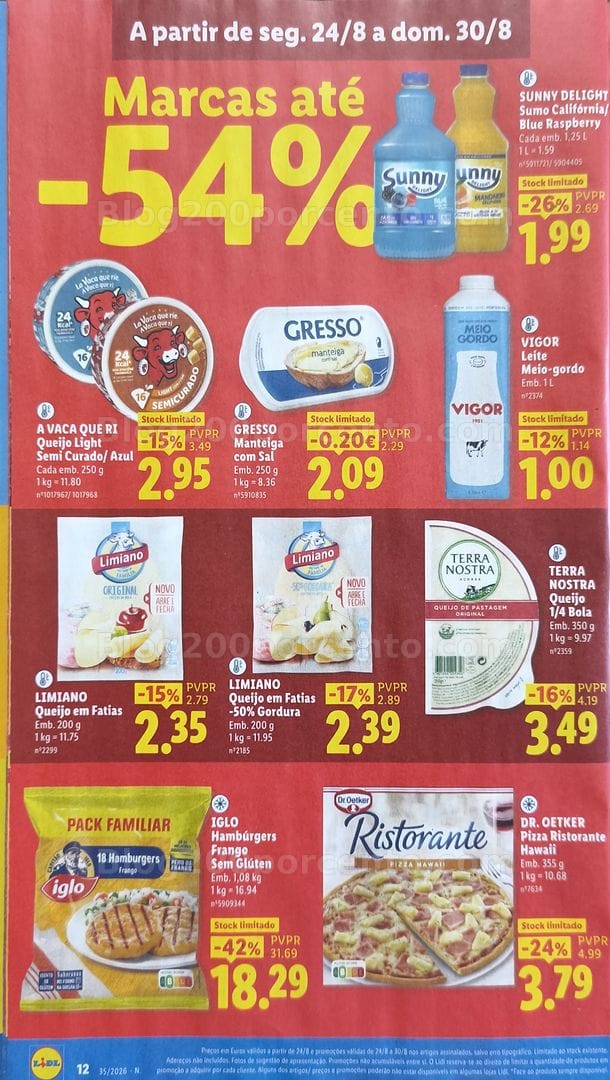 Antevisão Folheto LIDL Promoções de 24 a 30 agosto - Supermercado