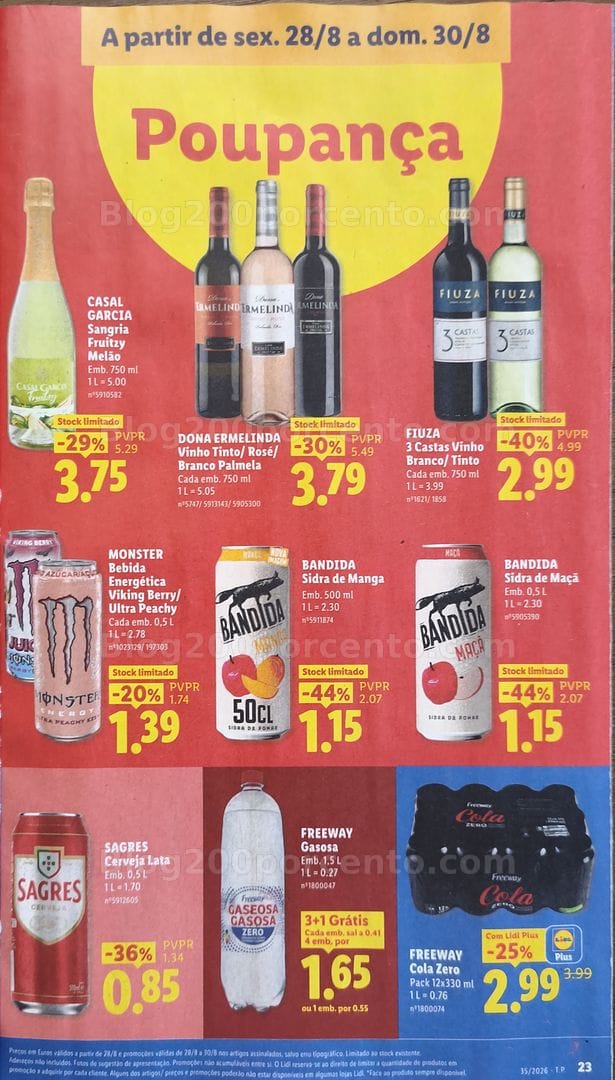 Antevisão Folheto LIDL Promoções de 24 a 30 agosto - Supermercado