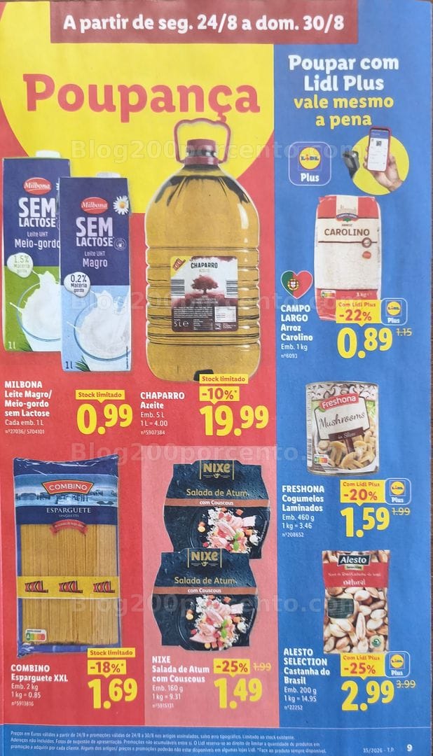 Antevisão Folheto LIDL Promoções de 24 a 30 agosto - Supermercado