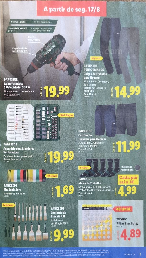 Antevisão Folheto LIDL Bazar Promoções de 17 a 23 agosto