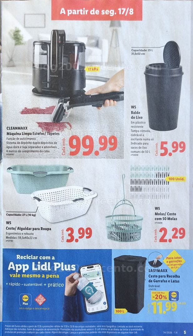 Antevisão Folheto LIDL Bazar Promoções de 17 a 23 agosto