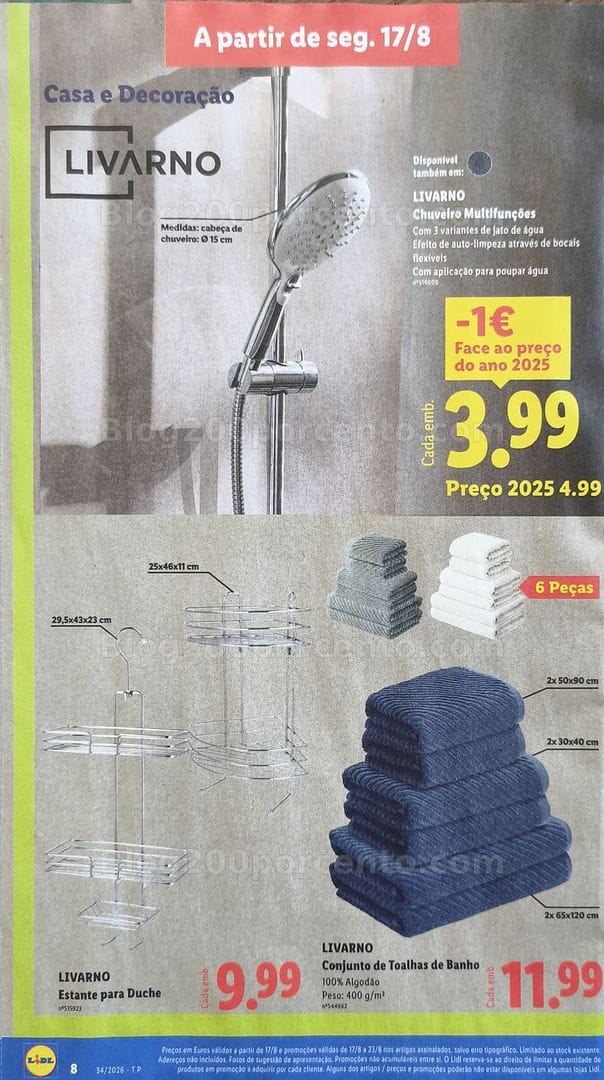 Antevisão Folheto LIDL Bazar Promoções de 17 a 23 agosto