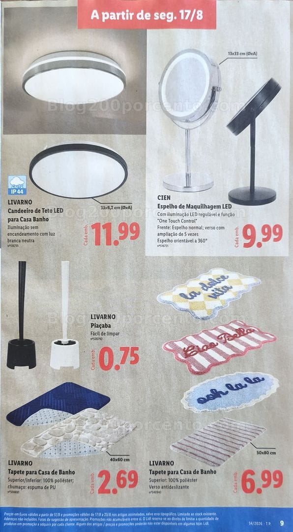 Antevisão Folheto LIDL Bazar Promoções de 17 a 23 agosto