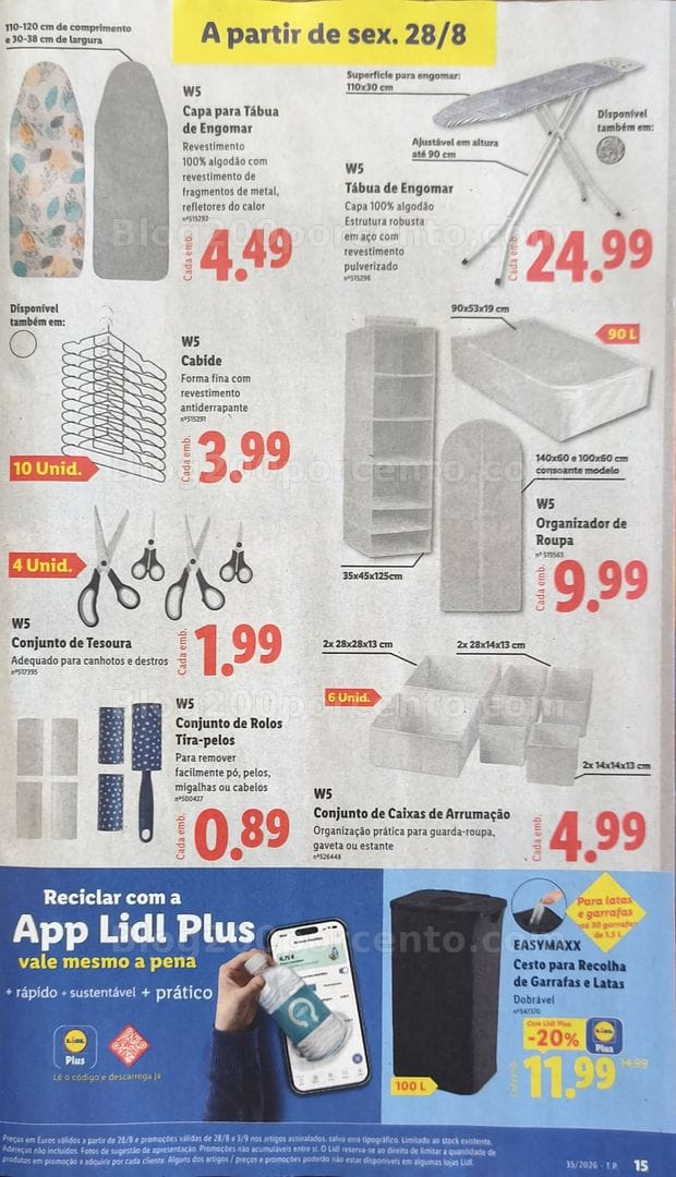 Antevisão Folheto LIDL Bazar Promoções de 24 agosto a 3 setembro - Supermercado