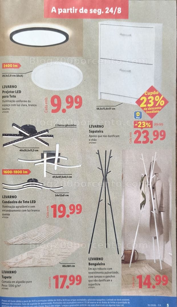 Antevisão Folheto LIDL Bazar Promoções de 24 agosto a 3 setembro - Supermercado