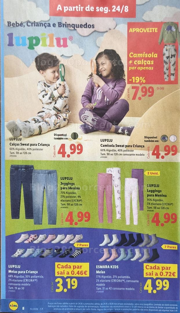 Antevisão Folheto LIDL Bebé, Criança e Brinquedos Promoções de 24 a 30 agosto
