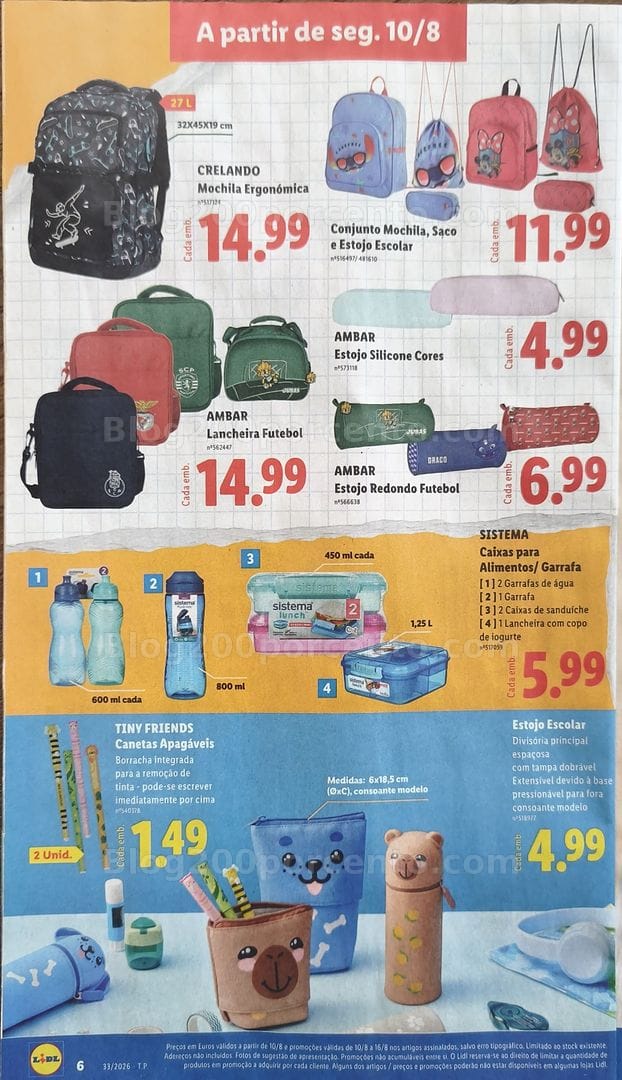 Antevisão Folheto LIDL Bazar Promoções de 10 a 20 agosto - Edição Loja