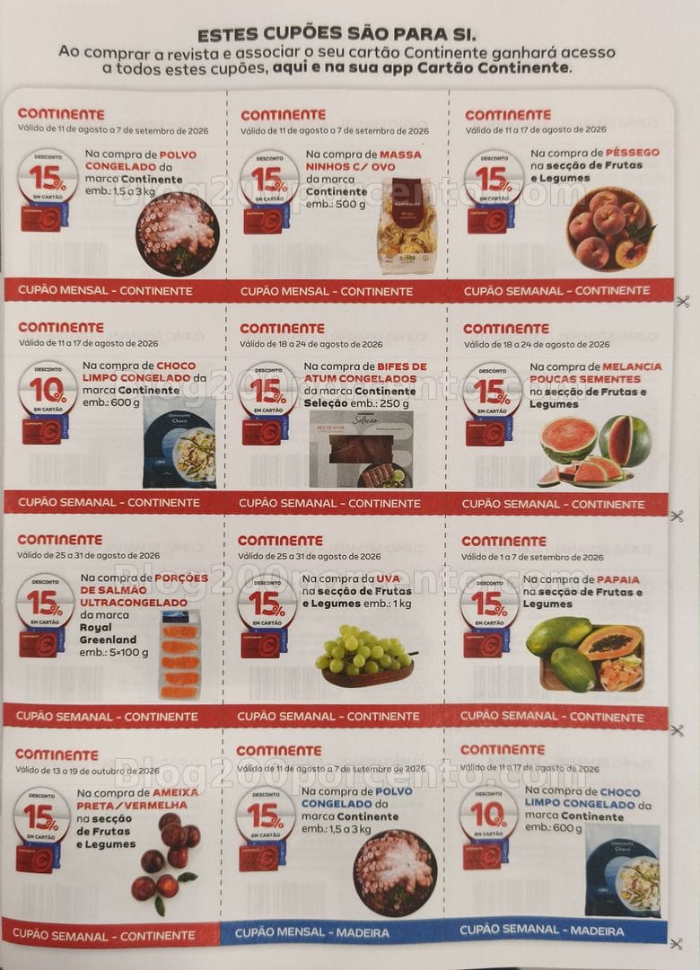 Antevisão Revista CONTINENTE Magazine 11 agosto a 30 novembro - Os Vales de Desconto