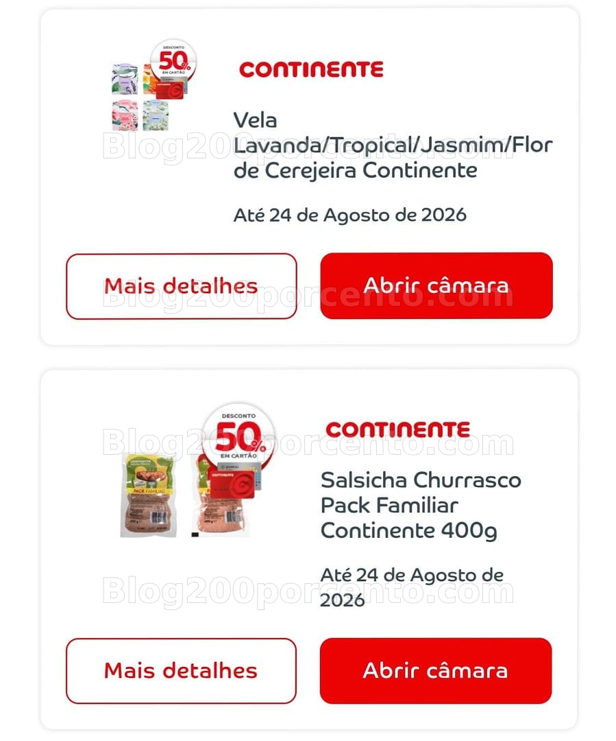 ALERTA - Novos Caça Produtos CONTINENTE 50% de desconto até 24 agosto