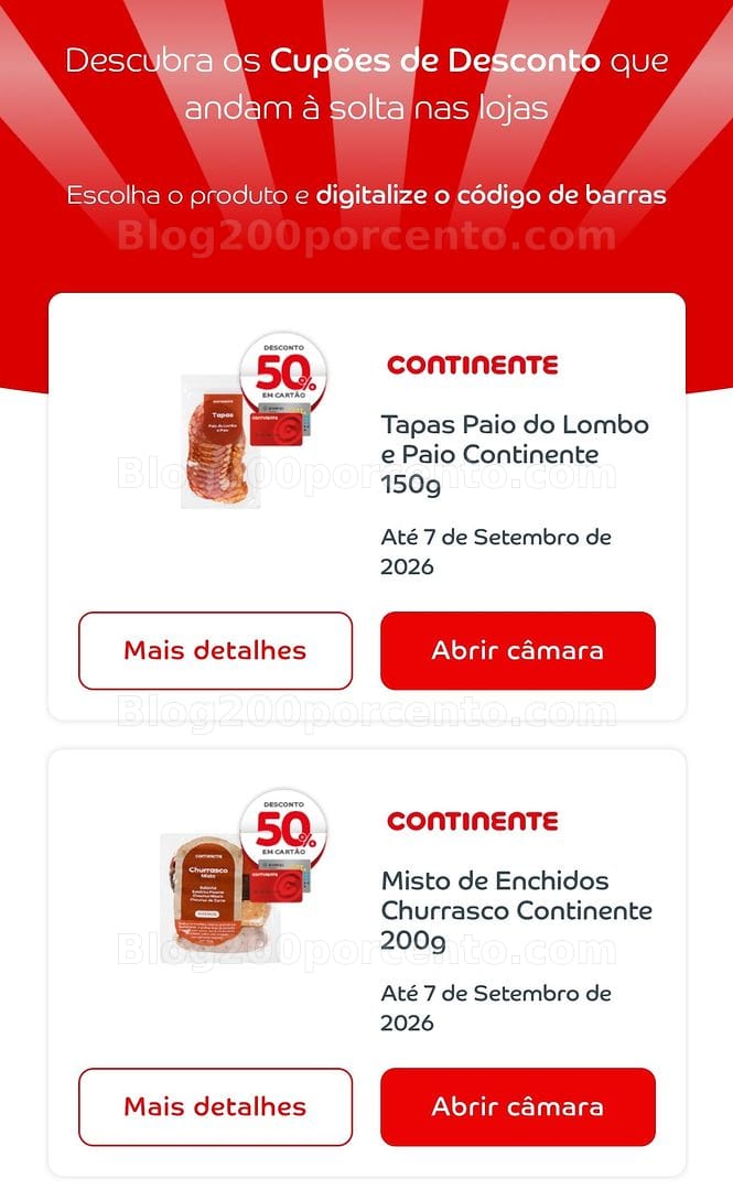 ALERTA - Novos Caça Produtos CONTINENTE 50% de desconto até 7 setembro