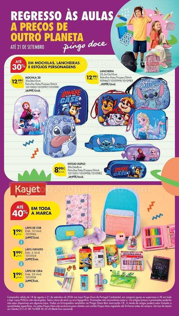 Antevisão Folheto PINGO DOCE Extra Regresso às Aulas Promoções de 18 agosto a 21 setembro