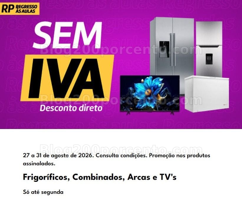 ALERTA - Oferta do valor do Iva RADIO POPULAR Promoções até 31 agosto