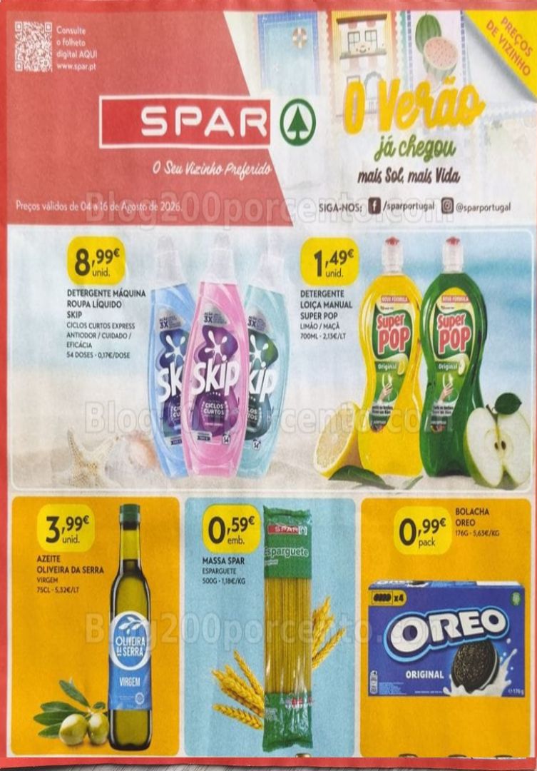 Antevisão Folheto SPAR Promoções de 4 a 16 agosto