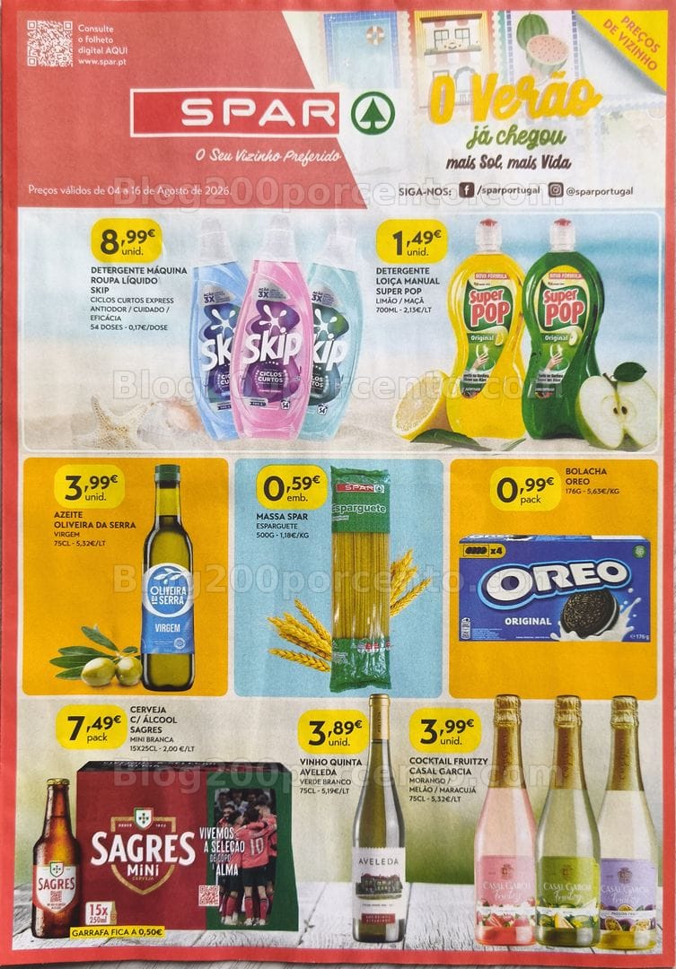 Antevisão Folheto SPAR Promoções de 4 a 16 agosto
