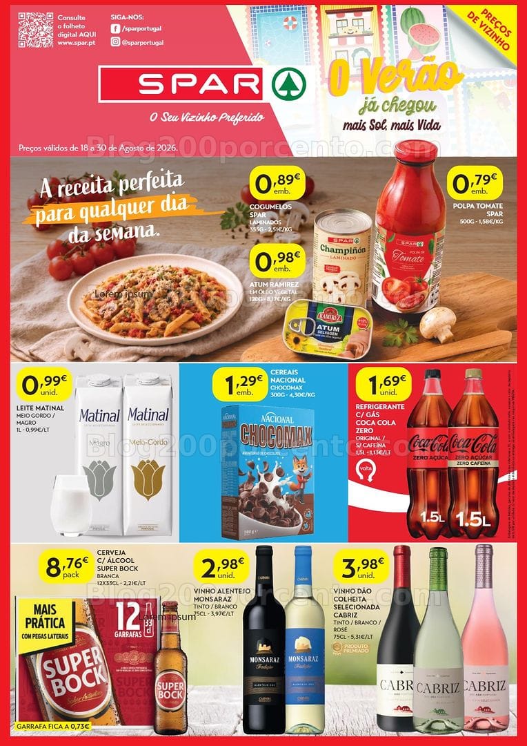 Antevisão Folheto SPAR Promoções de 18 a 30 agosto