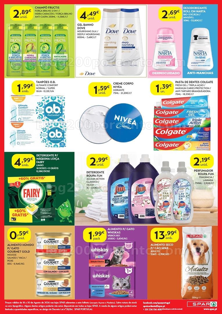 Antevisão Folheto SPAR Promoções de 18 a 30 agosto